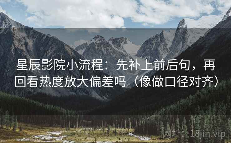 星辰影院小流程：先补上前后句，再回看热度放大偏差吗（像做口径对齐）