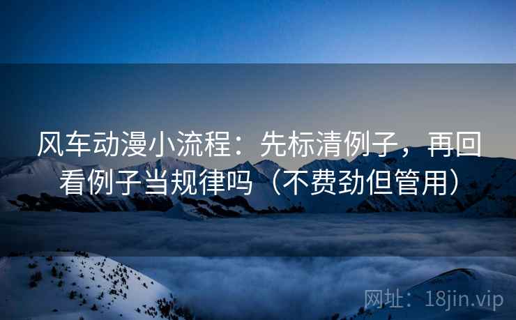 风车动漫小流程：先标清例子，再回看例子当规律吗（不费劲但管用）